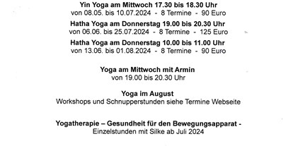 Yogakurs - Yogastil: Vini Yoga - Baden-Württemberg - Yogawerkstatt                          Silke Weber