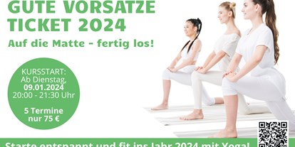 Yogakurs - spezielle Yogaangebote: Einzelstunden / Personal Yoga - Kornwestheim - Gute Vorsätze Ticket 204 - Auf die Matte - fertig los!