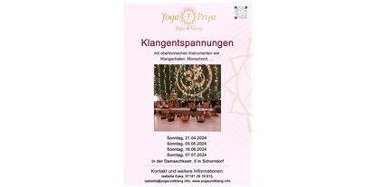 Yogakurs - Kurse für bestimmte Zielgruppen: barrierefreie Kurse - Baden-Württemberg - Klangentspannung - neue Termine auf www.yogaundklang.info/aktuelles - Yoga Priya - Yoga und Klang