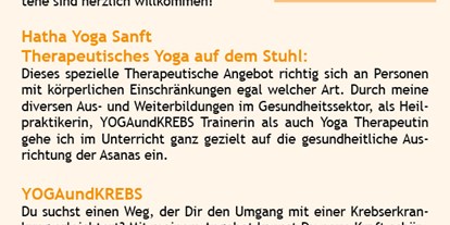 Yogakurs - Kurse für bestimmte Zielgruppen: Yoga bei Krebs - Berlin - Hatha Yoga therapeutisch