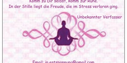 Yogakurs - spezielle Yogaangebote: Yogatherapie - Hamburg-Umland - Rückseite Vistenkarte  - arrange-yourself 