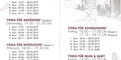 Yogakurs - Kronshagen - KielYoga Kursdaten 2019 
Silke Franßen - KielYoga