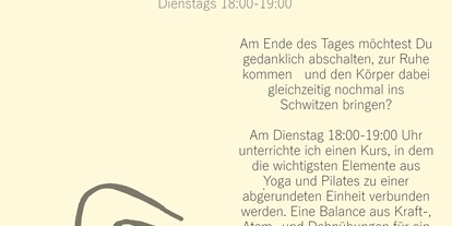 Yogakurs - Kurssprache: Weitere - Bremen-Stadt - YOGILATES dienstags 18:00-19:00 - Kristina Terentjew