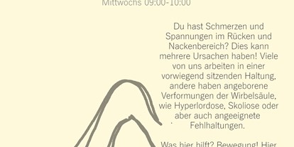 Yogakurs - Ambiente: Gemütlich - Bremen-Stadt - YOGA BEI RÜCKENSCHMERZEN mittwochs 09:00-10:00 - Kristina Terentjew