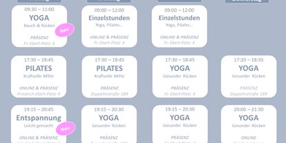 Yogakurs - Yogastil: Anderes - Ladenburg - Kursplan Yoga in Heidelberg, Pilates & Entspannung - YOGA | PILATES |  ENTSPANNUNG - Gesundheitsweg in Heidelberg