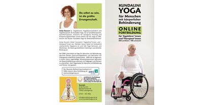 Yogakurs - Inhalte für Zielgruppen: Yoga für Rollstuhlfahrer (mobilitätseingeschränkt) - Baden-Württemberg - ONLINE Fortbildung – Kundalini Yoga für Menschen mit körperlicher Behinderung