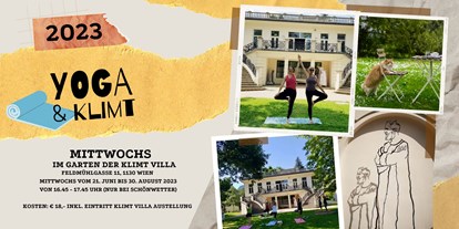 Yogakurs - Art der Yogakurse: Offene Kurse (Einstieg jederzeit möglich) - Wien-Stadt Wien - Yoga im Garten der Klimt Villa – Sommer 2023 