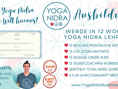 Yogakurs - Lern- und Unterrichtsformen: Gruppenarbeit - Yoga Nidra Ausbildung mit dem YogiCoach Marc Fenner  - Yoga Nidra Ausbildung Nr. 13 der Yoga Nidra Academy