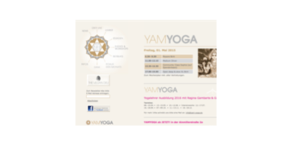 Yogakurs - Yogastil: Ashtanga Yoga - Oberbayern - Screenshot vom 01.05.2015 (Quelle: http://yam-yoga.de/) Der Screenshot dient dazu, den Besuchern von yoga-studios.info einen ersten optischen Eindruck vom Yogaangebot des Eintrags zu unterbreiten und wird angezeigt, solange der Eintrag noch keine Bilder hinterlegt hat. - YAMYOGA